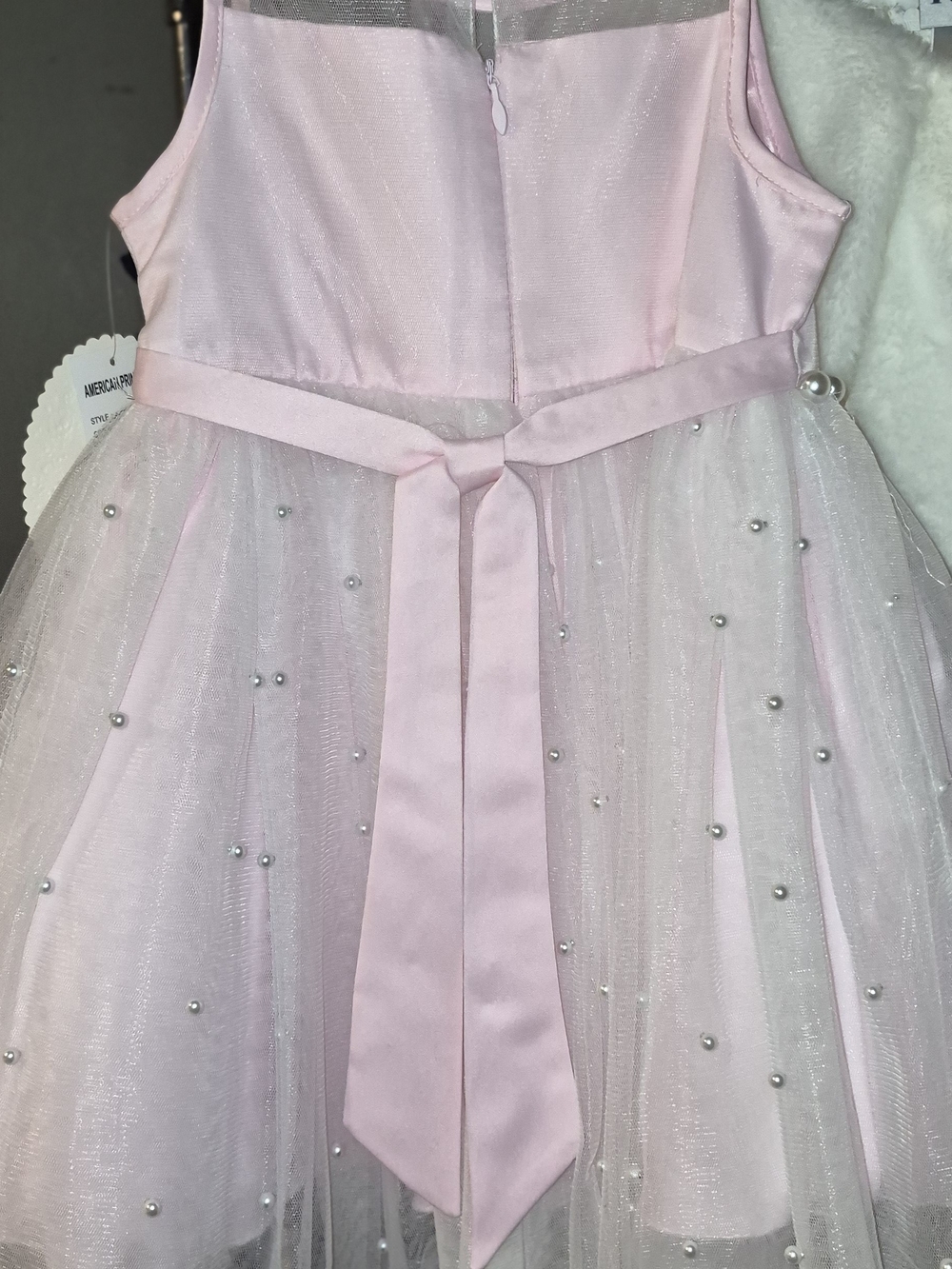 American Princess Women's Light Pink Lace-Trim Chemise - Picture 3 of 4